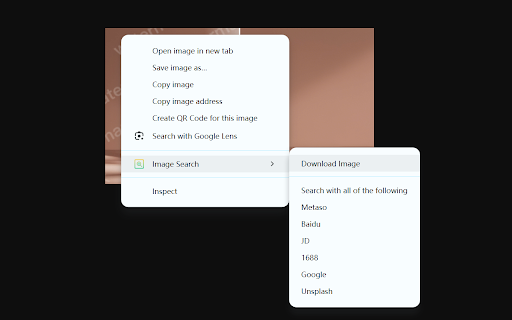 Image Search Assistant :: Right-click web images for direct search, supports on 1688, JD, Baidu, Google, Unsplash.