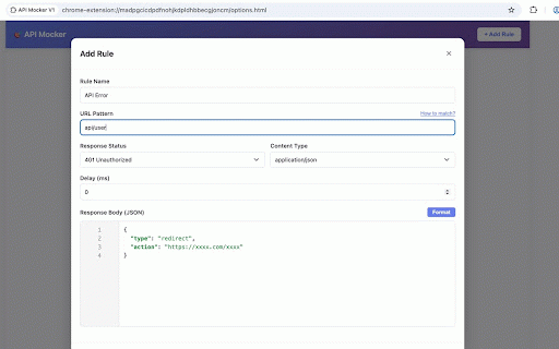 API Mocker V1 :: Intercept, modify and mock HTTP requests