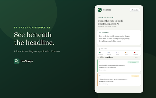 InkScope :: Audit article claims, attribution, and supporting evidence with private on-device AI.