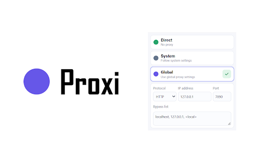 Proxi :: Quickly switch between direct, system, and global proxy modes.
