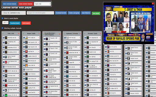 Channel sorter with player :: M3U/M3U8 playlist editor with drag and drop capabilities for channels and groups.
