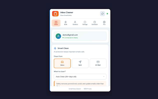 Intelligent Inbox Cleaner - Email Cleaner for Gmail :: Clean inbox fast. Bulk delete & Unsubscribe emails, get inbox zero with AI protection, scheduled cleaning & storage manager