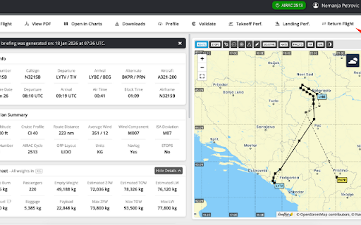 SimBrief Return Flight :: Quickly create a return flight from your current SimBrief briefing