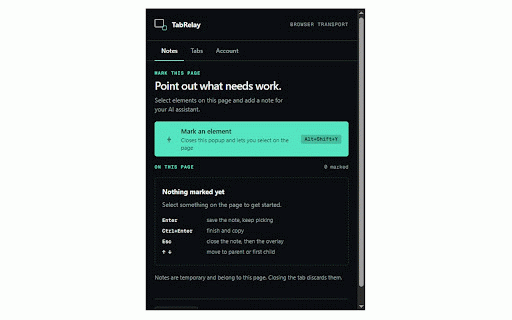 TabRelay :: Connect selected browser tabs to your AI development tools