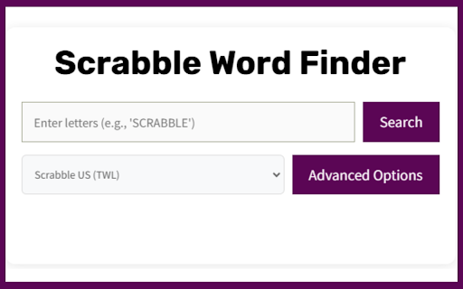 Scrabble Word Finder :: Official Chrome Extension for Scrabble Word Finder UK