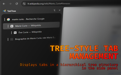 TabsTree :: A tab management sidebar with tree structure and advanced features.
