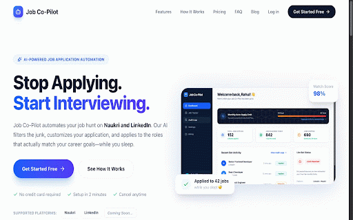 Jobs Co-Pilot | AI Auto-Applier :: Your AI Co-Pilot for smarter job applications on Naukri and LinkedIn.