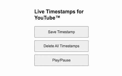 Live Timestamps for YouTube™ :: Create and use timestamps in YouTube videos on the fly. Perfect where no timestamps have been made