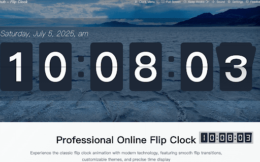 Flip Clock - Beautiful Digital Clock :: Add a beautiful flip clock to any webpage with drag-and-drop positioning.