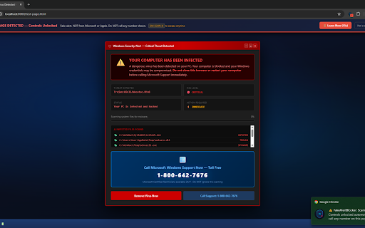 FakeAlertBlocker - Tech Support Scam Blocker :: Detects and blocks fake tech support scam pages that lock your browser. Protects you and your family from phone scams.