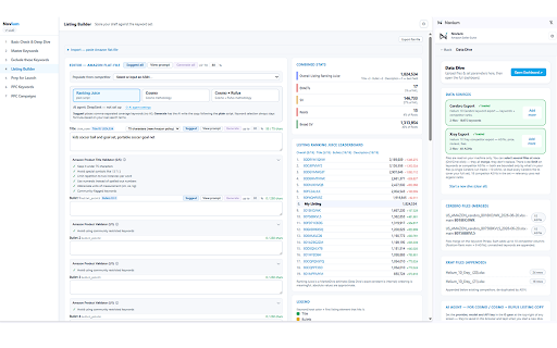 Novium :: Novium — Amazon seller suite: Data Dive research, SQP Intelligence, PPC Audit Pro, and CVR Display. One login, one dashboard.