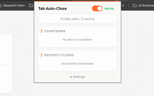 Auto Tab Closer :: Automatically closes inactive tabs based on time and tab count rules with a visual countdown.