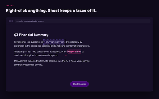 Ghost - The Web Time Machine :: Ghost your web: Capture, save, and revisit snapshots of any website content.