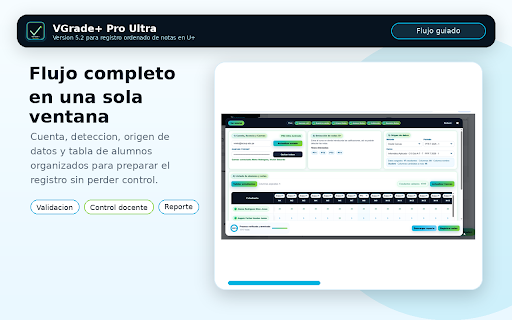 VGrade+ Pro Ultra :: Importa, valida y registra notas en U+ TECSUP desde Canvas, Excel o tablas, con detección dinámica PP/PT y deshacer seguro.