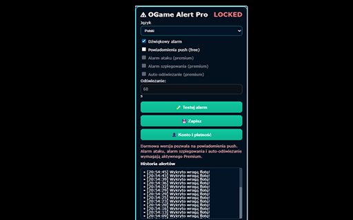 OGame Alert Pro :: OGame alerts with Stripe-gated premium features.
