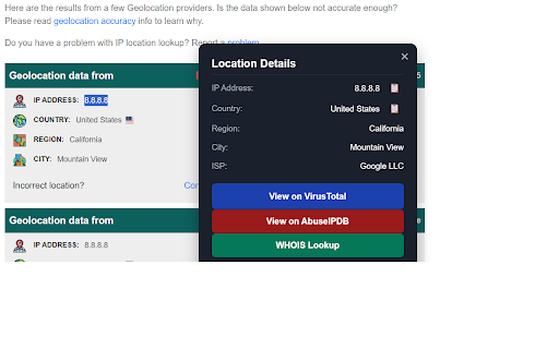 Check IP Details :: Right-click any IP address to view geolocation and check VirusTotal, AbuseIPDB, and WHOIS.