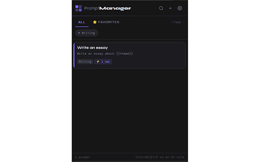 Prompt Manager :: Save, organize and inject prompts directly into AI chat interfaces