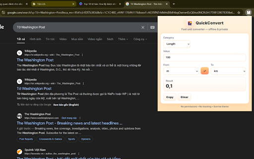 QuickConvert — Mini Unit Converter :: Convert common units (length, weight, temperature, speed, area, time) instantly in a warm sunrise UI. No permissions needed.