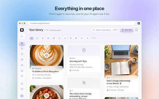 FoundKeep — Save what matters :: Save readable pages, screenshots, highlights, images and notes with original source details in a private, searchable library.
