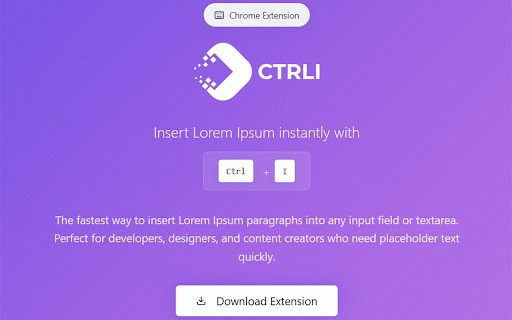 Lorem Ctrl+I :: Insert a Lorem Ipsum paragraph into the focused input/textarea when you press Ctrl+I.
