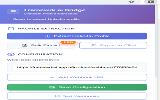 Framewrk.ai Bridge :: Extract professional profiles & contact data from LinkedIn