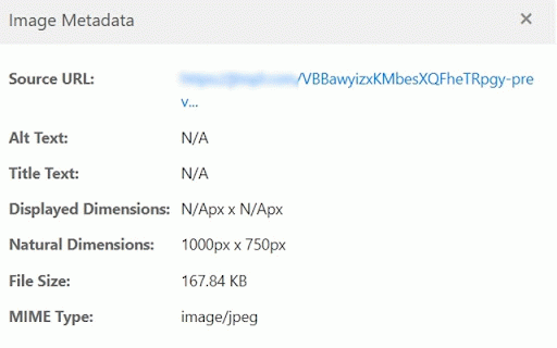 Image Metadata Viewer :: View detailed metadata (EXIF, dimensions, size) of images on any webpage.