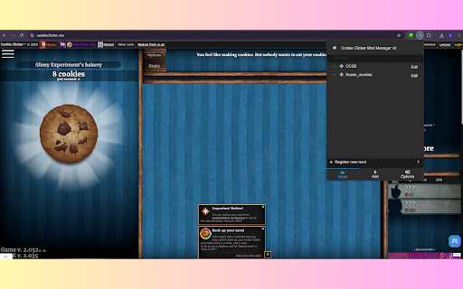 Cookie Clicker Mod Manager v2 :: A simple tool to manage and customize Cookie Clicker mods with ease.