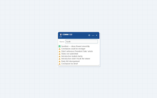 GraderPal :: Auto-detects Canvas assignments and fills feedback comments instantly. Supports multiple courses and Google Sheets import.