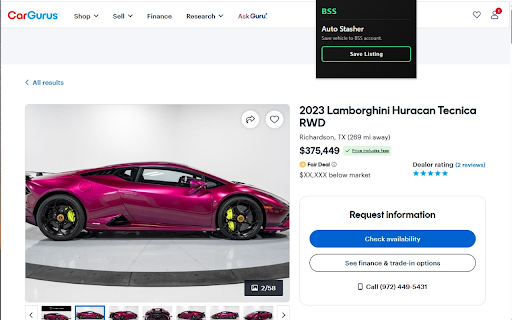 BSS AutoStasher :: Save vehicle listings from the current tab into your AutoStash account.