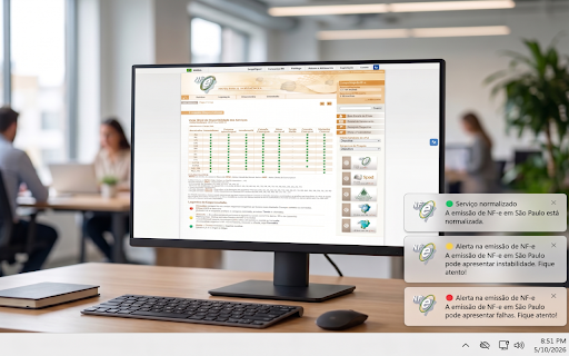 Consultar Disponibilidade NF-e :: Monitora a disponibilidade dos serviços de NF-e da SEFAZ em tempo real
