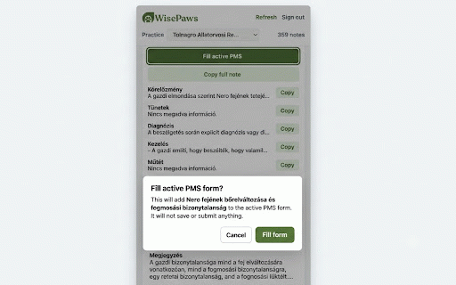 WisePaws :: Copy your WisePaws clinical notes into your practice management system.