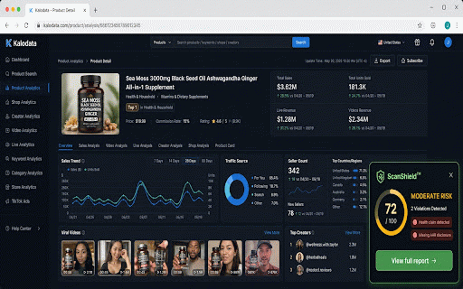 ScanShield™ – TikTok Shop Compliance Scanner :: Real-time compliance scanning for TikTok Shop listings. Catches policy violations before they become suspensions.