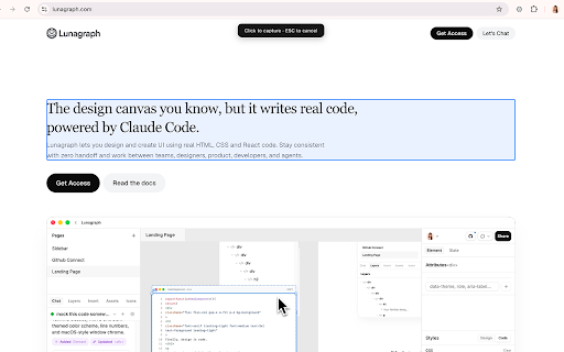 Lunagraph Screen Capture :: Capture DOM elements from any page and paste them into the Lunagraph editor.