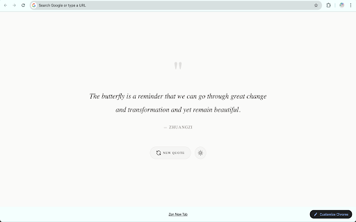 Zen New Tab :: A minimalist zen quote for every new tab