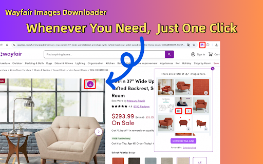 Wayfair Image & Video Downloader :: Wayfair downloader, one click download of images and videos from Wayfair product detail pages, supports batch saving.