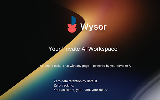 Wysor: AI Web Agent & Automation :: Automate web tasks with AI! Wysor is a powerful Chrome extension that lets you save workflows, extract data, fill forms, and more.