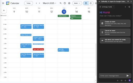 CalBuddy: AI Agent for Google Calendar :: AI Agent for Google Calendar from Entropy Tool. This extension helps users manage their calendar with ease.