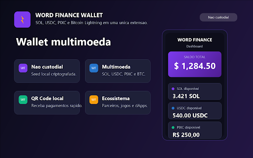Word Finance Wallet :: Carteira digital multirrede para gerenciar ativos, enviar e receber pagamentos e conectar-se a aplicativos descentralizados.