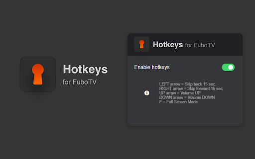 FuboTV Hotkeys: keyboard shortcuts :: Extension allows using keyboard shortcuts on FuboTV