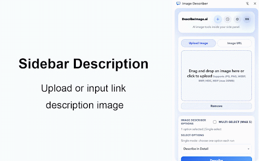 Image Describer AI :: Right-click any image to get instant AI descriptions, prompts, captions, and analysis.
