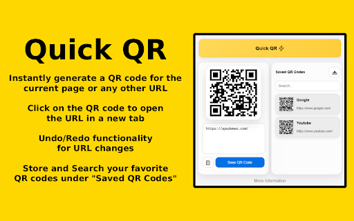Quick QR :: Instantly generate a QR code for the current page or any other URL