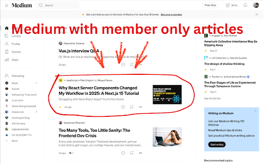 Medium Free Filter :: Add a toggle in Medium's navbar to filter free-to-read articles.