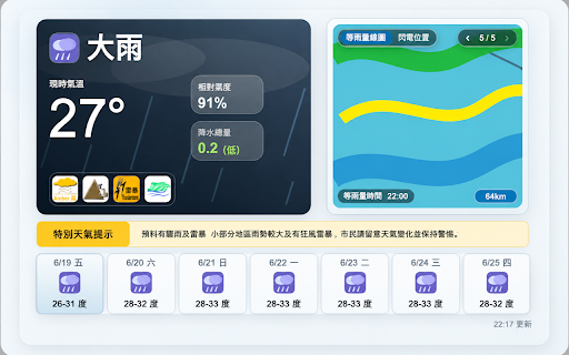 香港天氣預報 :: 快速查看香港現時天氣、天氣警告、雷達圖、閃電位置及 7 天天氣預報。
