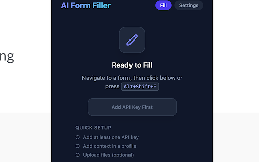 AI Form Filler :: Auto-fill any web form using AI. Works with job apps, signups, checkout, surveys & more. Multi-provider support.