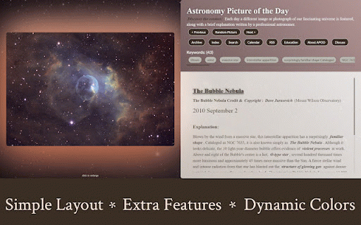 APOD Plus :: A simple, beautiful, and powerful way to view the NASA's Astronomy Picture of the Day.