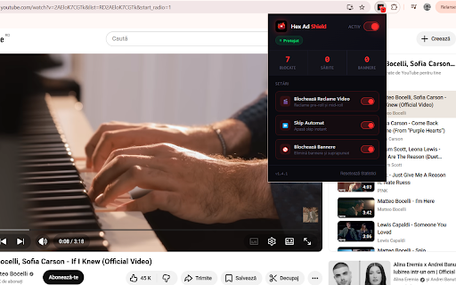 Hex Ad Shield :: Fewer ads on YouTube on desktop. Chrome network filtering and on-page cleanup. Toolbar popup.