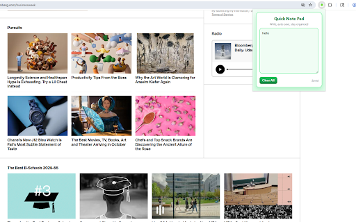 Quick Note Pad :: A simple notepad in your browser popup. Write notes quickly and they auto-save.