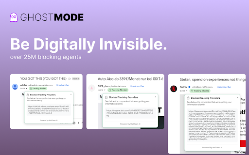 100% Invisible - Tracking Blocker for Gmail | Ghost Mode :: 100% Invisible - Tracking Blocker for Gmail | Ghost Mode is a powerful Chrome extension that protects your privacy by blocking…