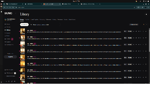 SUNO AI Music Downloader :: Scan and batch download music from your SUNO AI page in MP3 or WAV format.