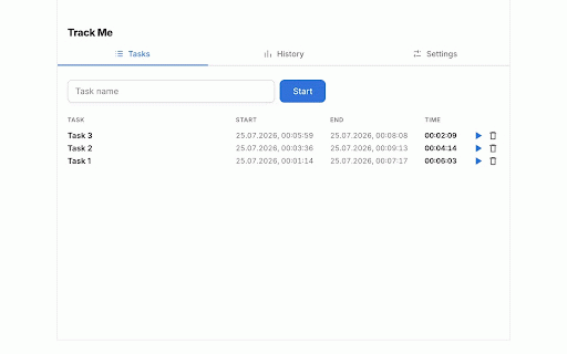 Track Me - Task Time Tracker :: Minimalist time tracker for tasks — track, report, and back up your work hours